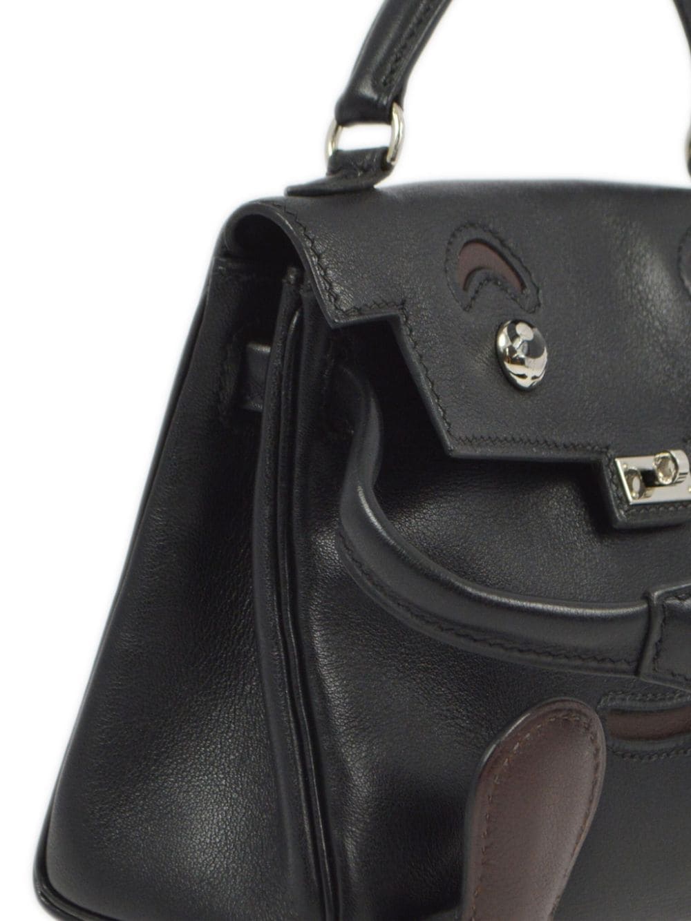 Pre-owned Hermes 2000 Mini Kelly Doll Mascot Handbag In Black