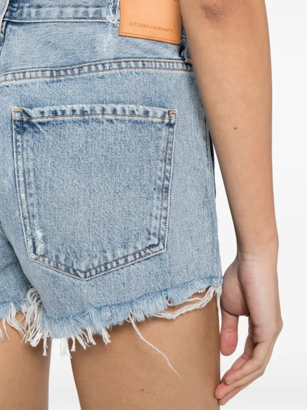 Corey Button Fly Distressed Shorts
