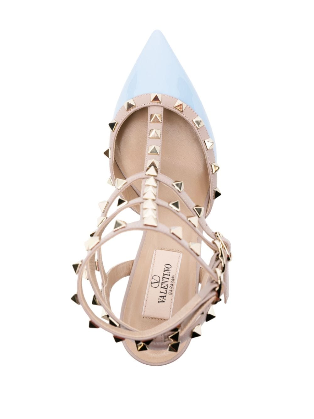 Shop Valentino Rockstud 65mm Caged Pumps In Blue