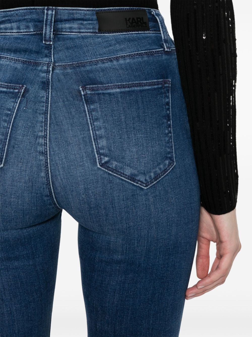 Shop Karl Lagerfeld Jeans High-rise Skinny Jeans In Blau