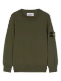 Stone Island Junior Compass-badge cotton jumper - Green