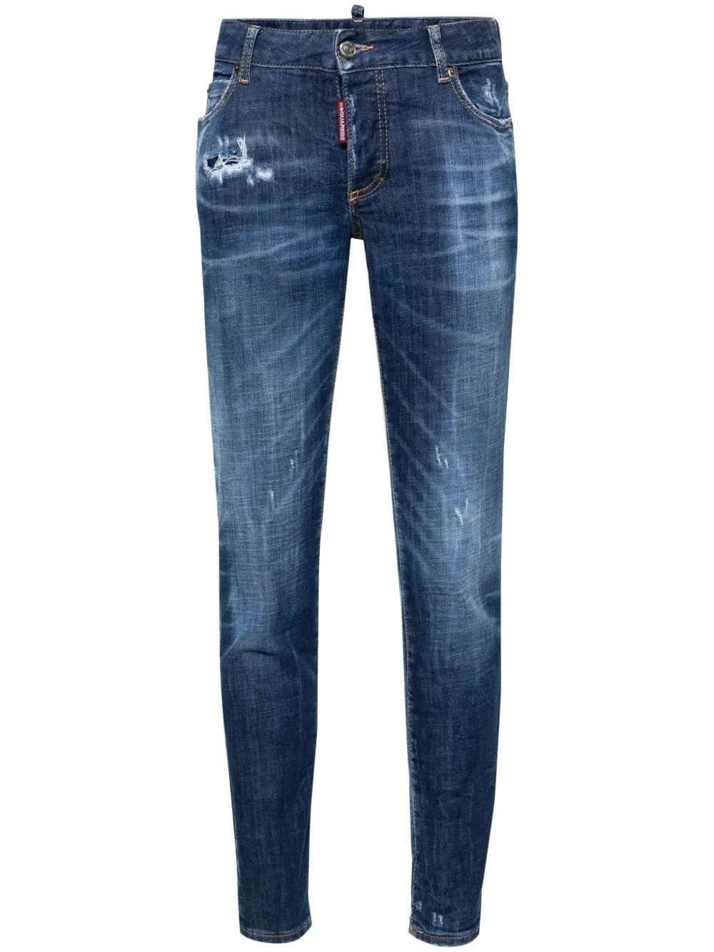 Shop Dsquared2 Jennifer Low-rise Skinny Jeans In Blue