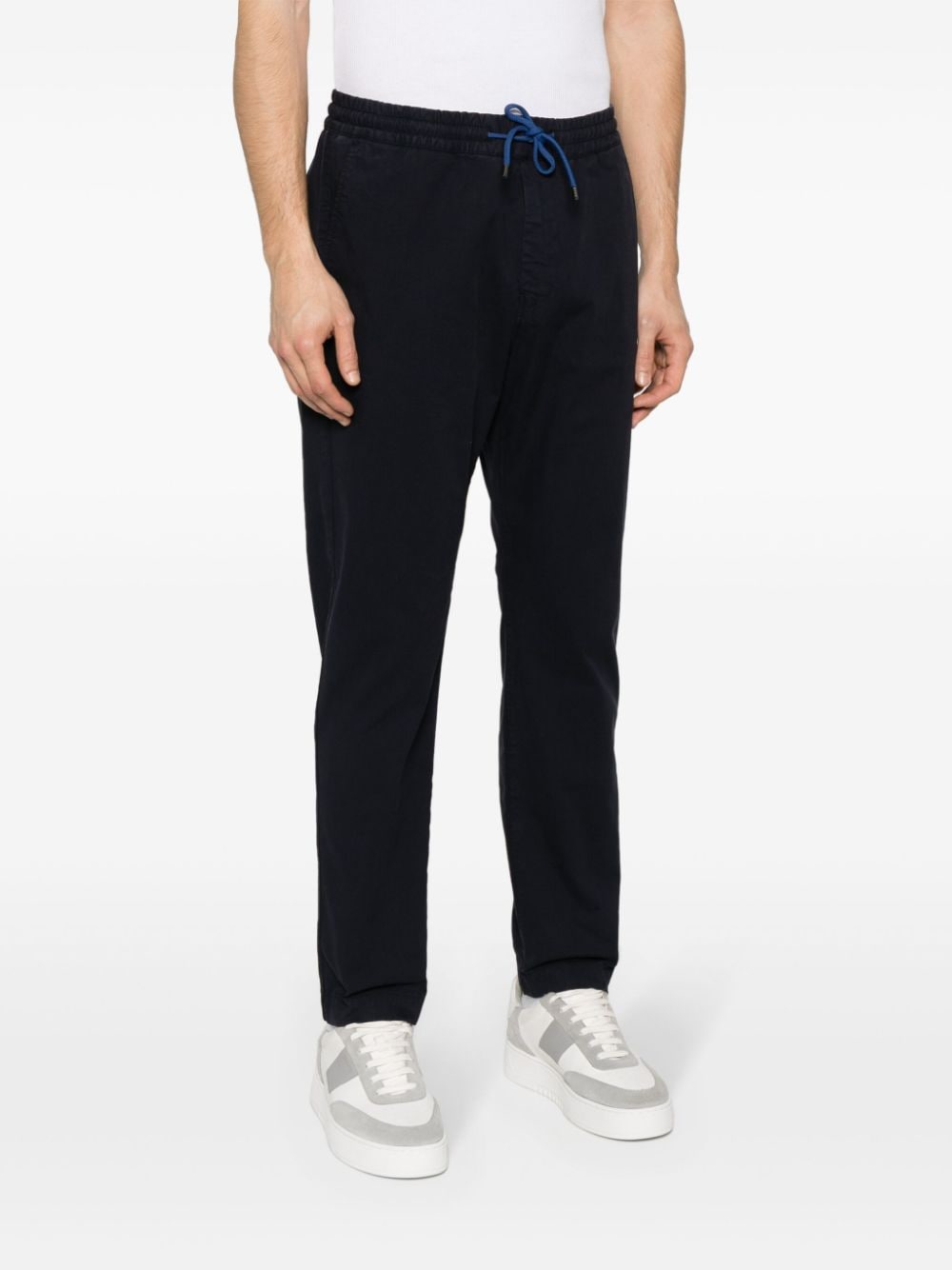 Shop Ps By Paul Smith Drawstring Straight-leg Trousers In Blue