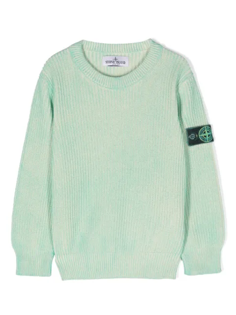 Stone Island Junior Compass-badge ribbed jumper