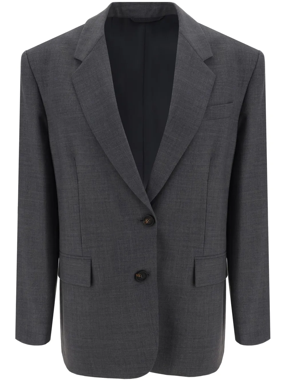 Brunello Cucinelli Blazer met enkele rij knopen Grijs