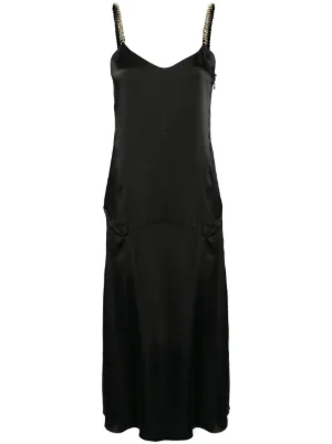 オールインワン・サロペット Lanvin Mini Dress In Black Satin With Bow Women's designer and luxury dresses - Lanvin