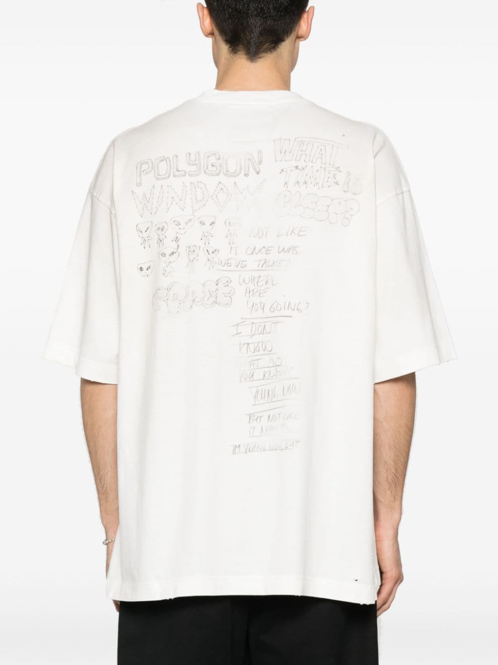 Maison MIHARA YASUHIRO T-shirt met gerafeld effect Beige