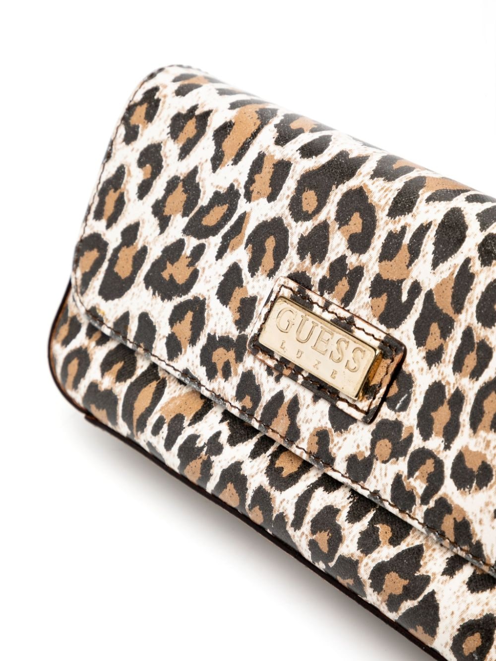 Shop Guess Usa Animal-print Clutch Bag In White