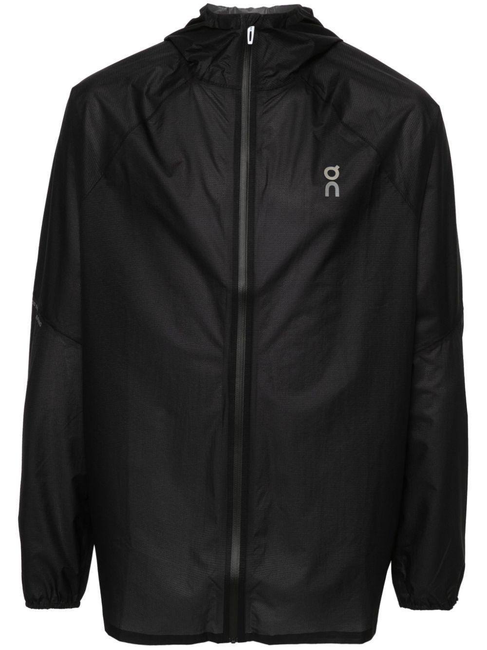 Shop On Running Lightweight Hooded Jacket In Black