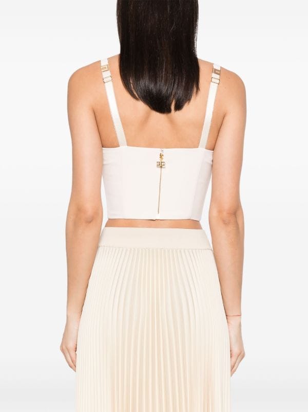 Elisabetta Franchi logo-plaque Bustier Top - Farfetch