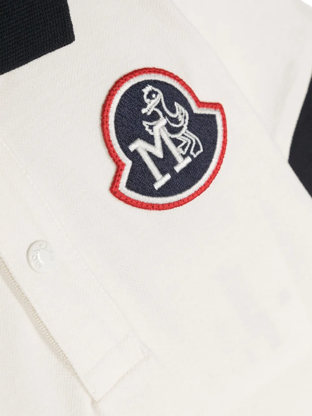 Moncler Enfant Poloshirt met logo-applicatie Beige