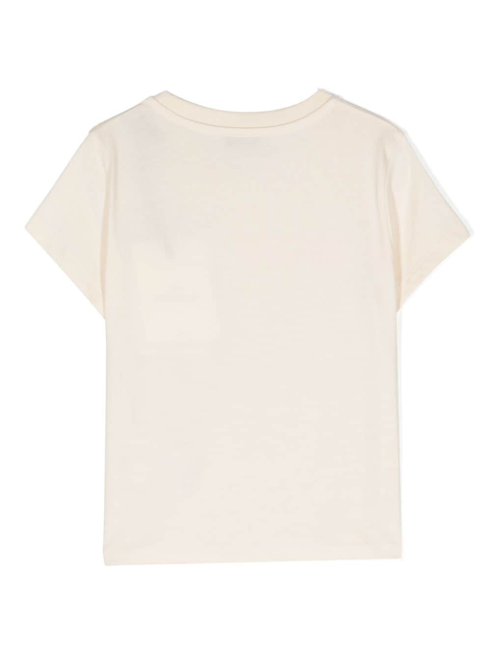 Image 2 of Moncler Enfant embroidered-logo cotton T-shirt