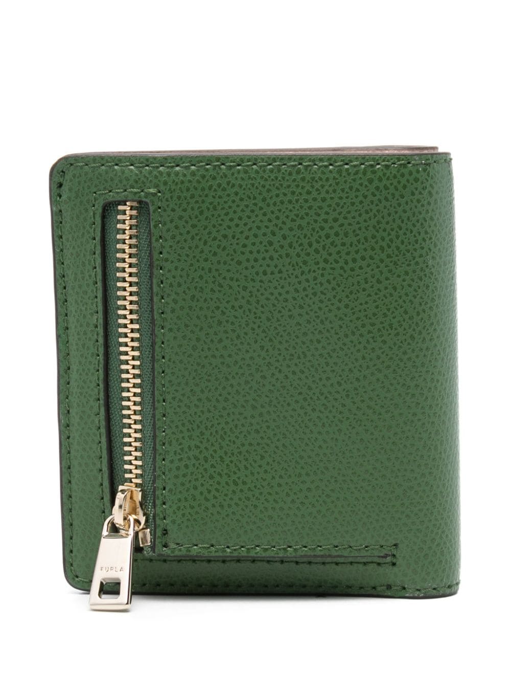 Shop Furla Camelia Leather Wallet In Green