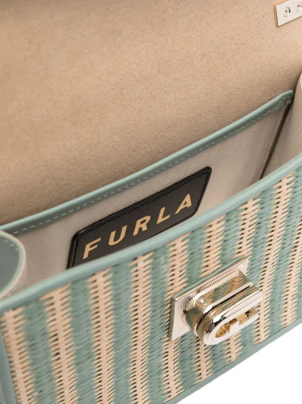 Furla 1927 Raffia Shoulder Bag Neutrals FARFETCH IE