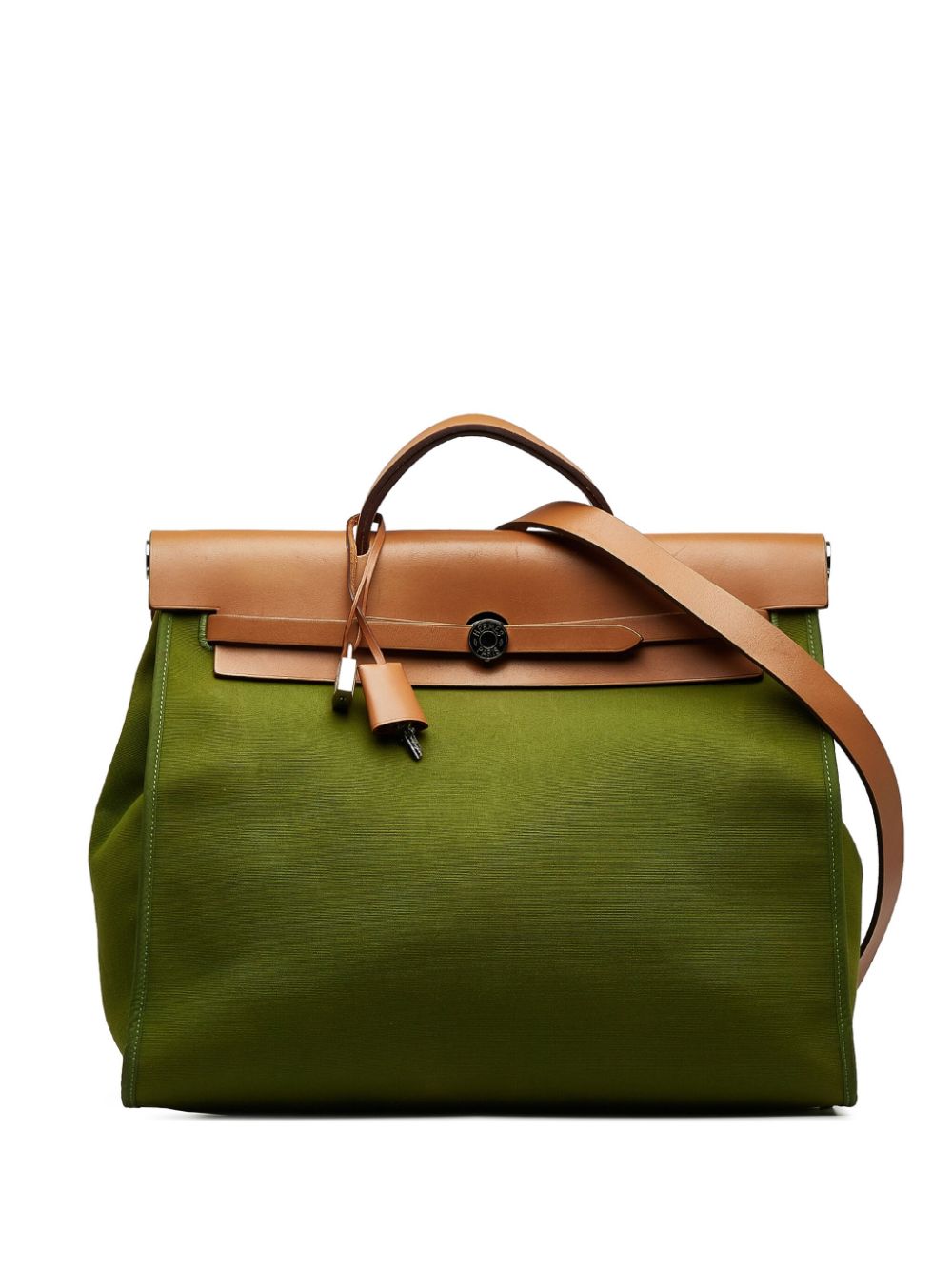 Pre-owned Hermes 2013  Herbag Mm Two-way Bag In Green