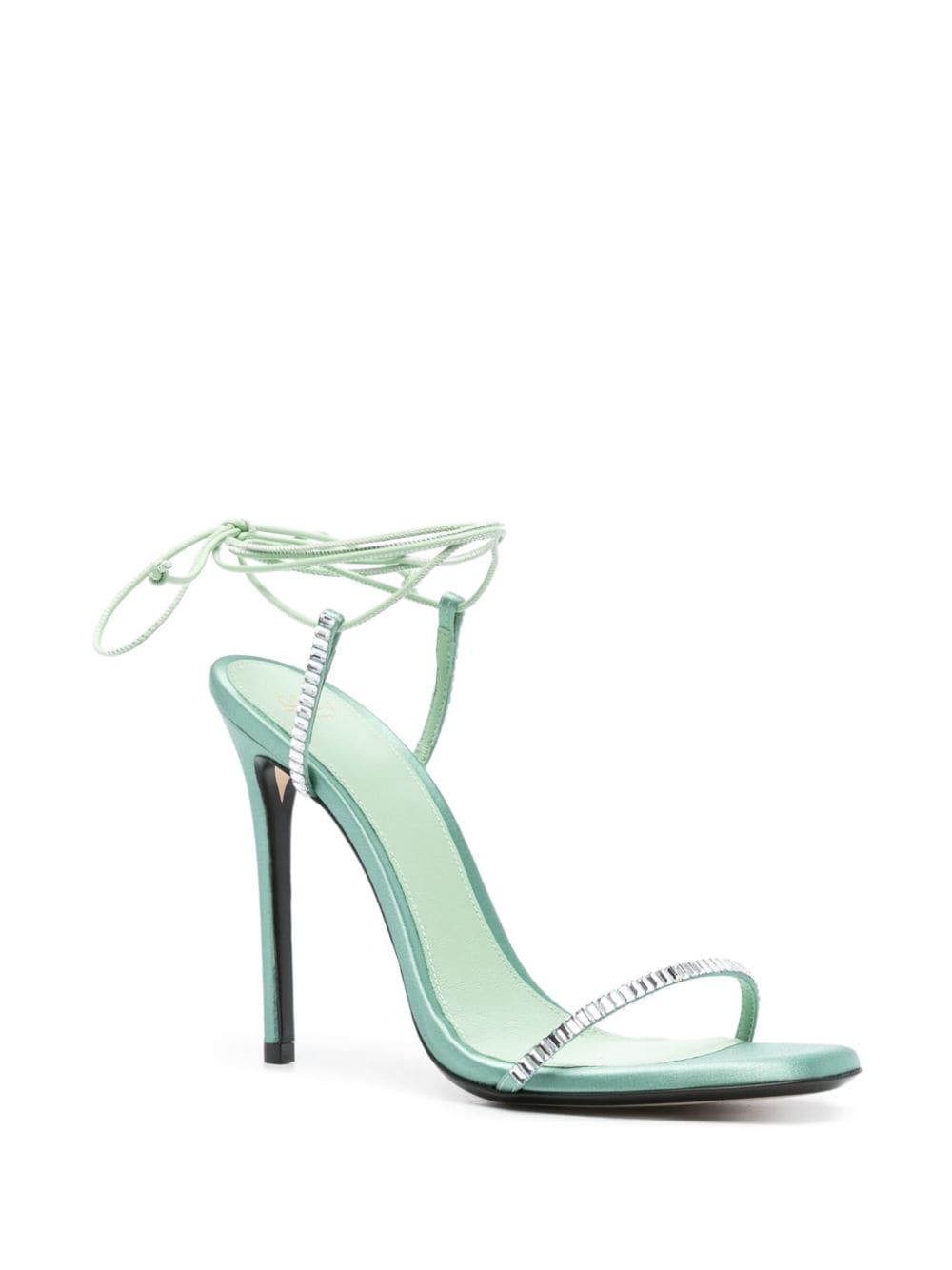 Shop Alevì Kiky 120mm Leather Sandals In Green