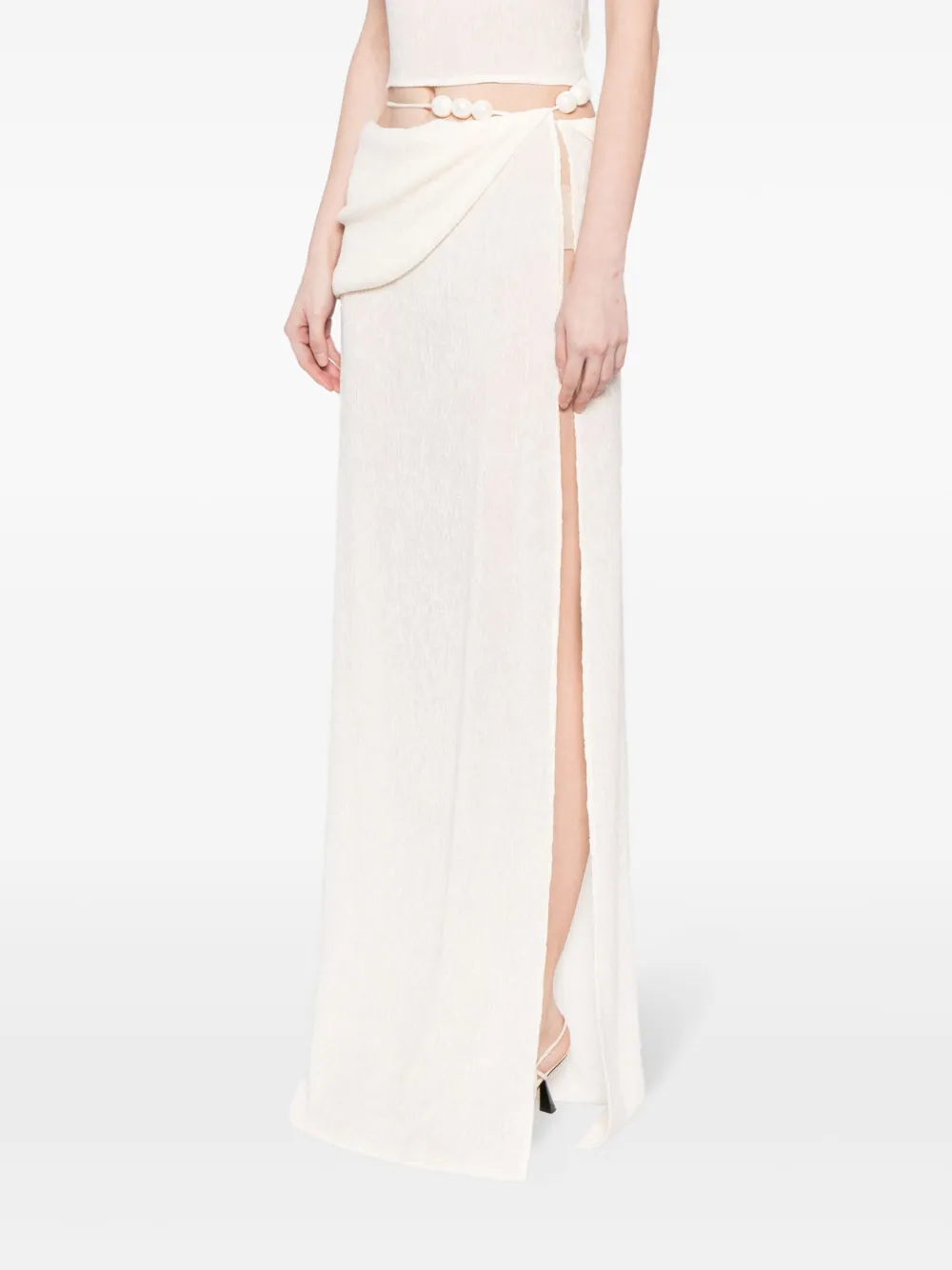 Magda Butrym Wraparound Maxi Skirt In Cream