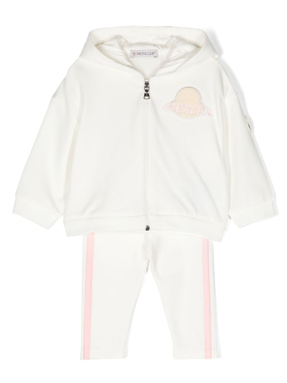 Moncler Enfant Trainingspak met logopatch Wit