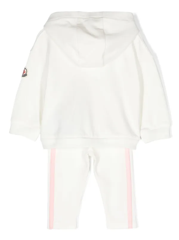 Moncler Enfant logo patch Jersey Tracksuit White FARFETCH HK