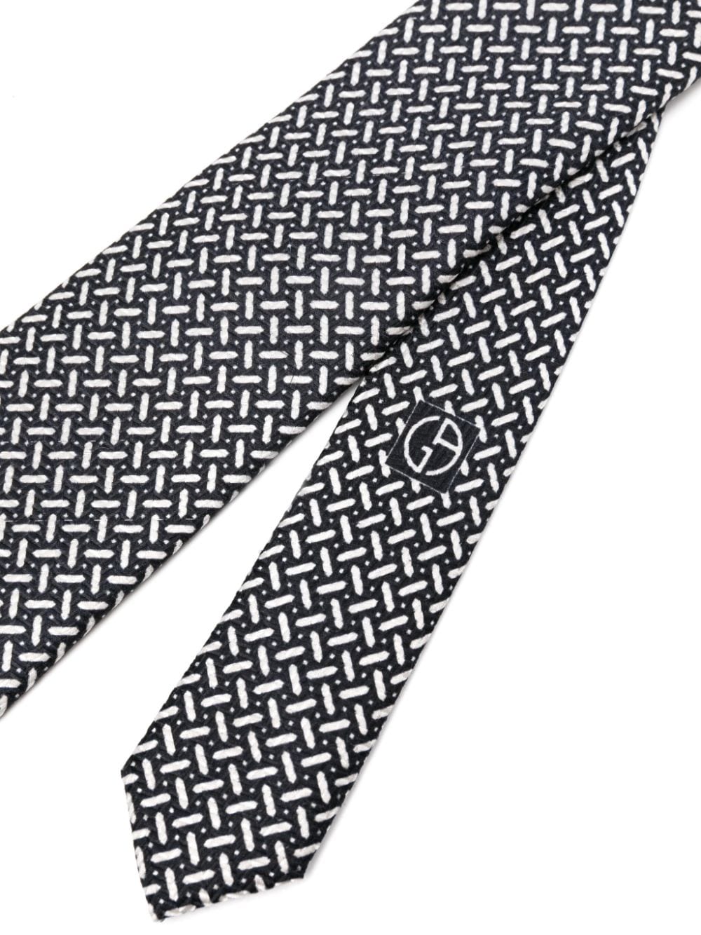 Shop Giorgio Armani Graphic-print Cotton Blend Tie In Schwarz