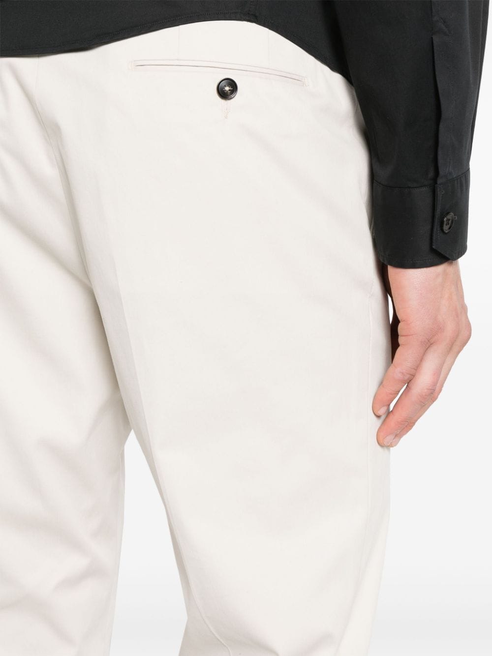 Shop Zegna Mid-rise Stretch-cotton Chinos In Neutrals