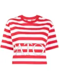 Patou striped organic-cotton T-shirt - Red