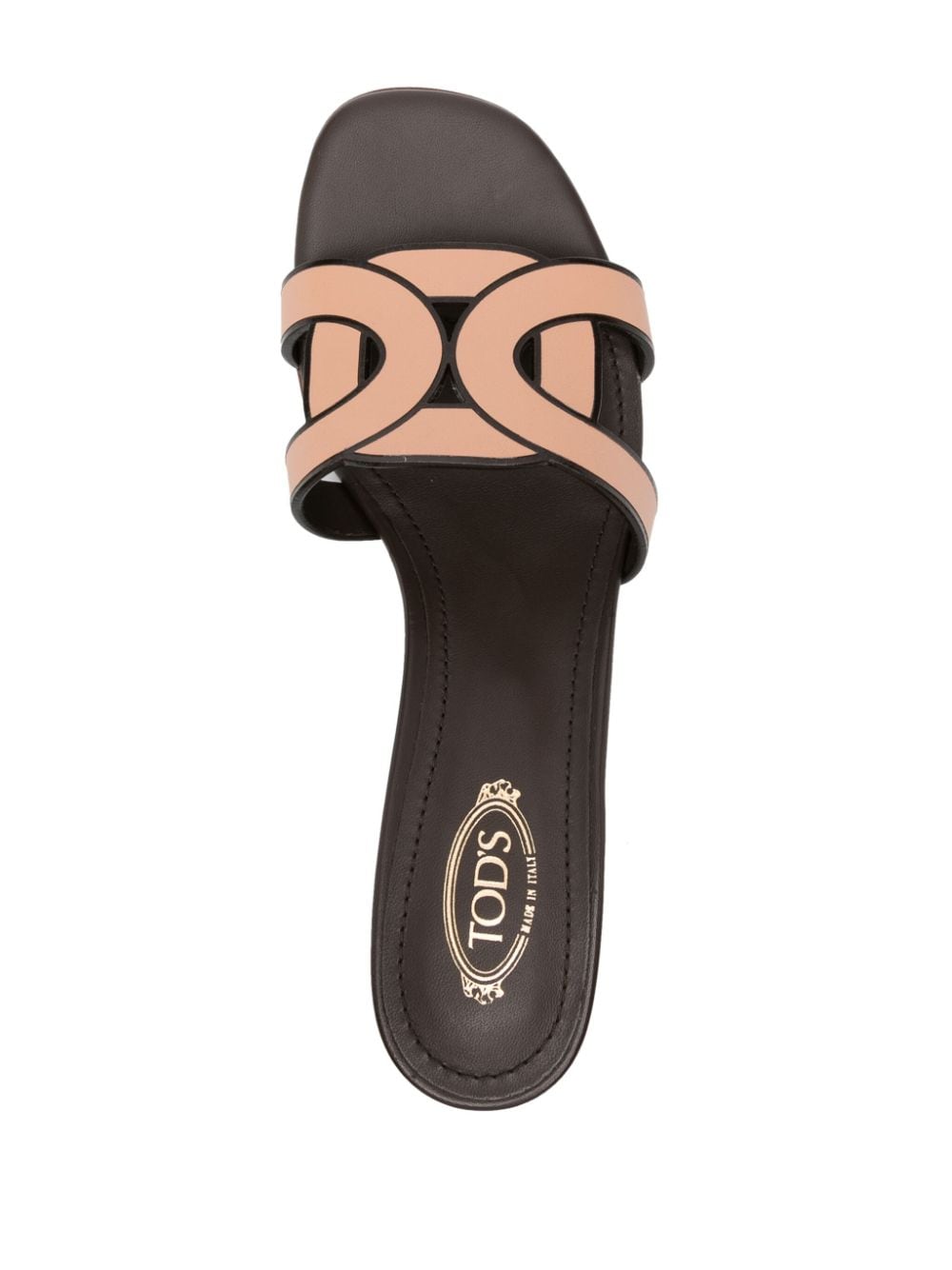 Shop Tod's 55mm Leather Sandals In Neutrals