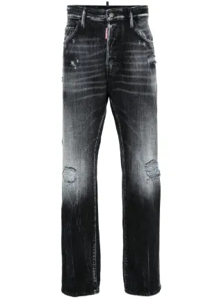 DSQUARED2 ダメージ スリムジーンズ | ブラック | FARFETCH JP
