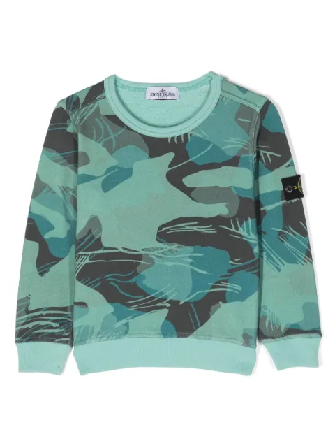 Stone Island Junior Compass-badge camouflage sweatshirt