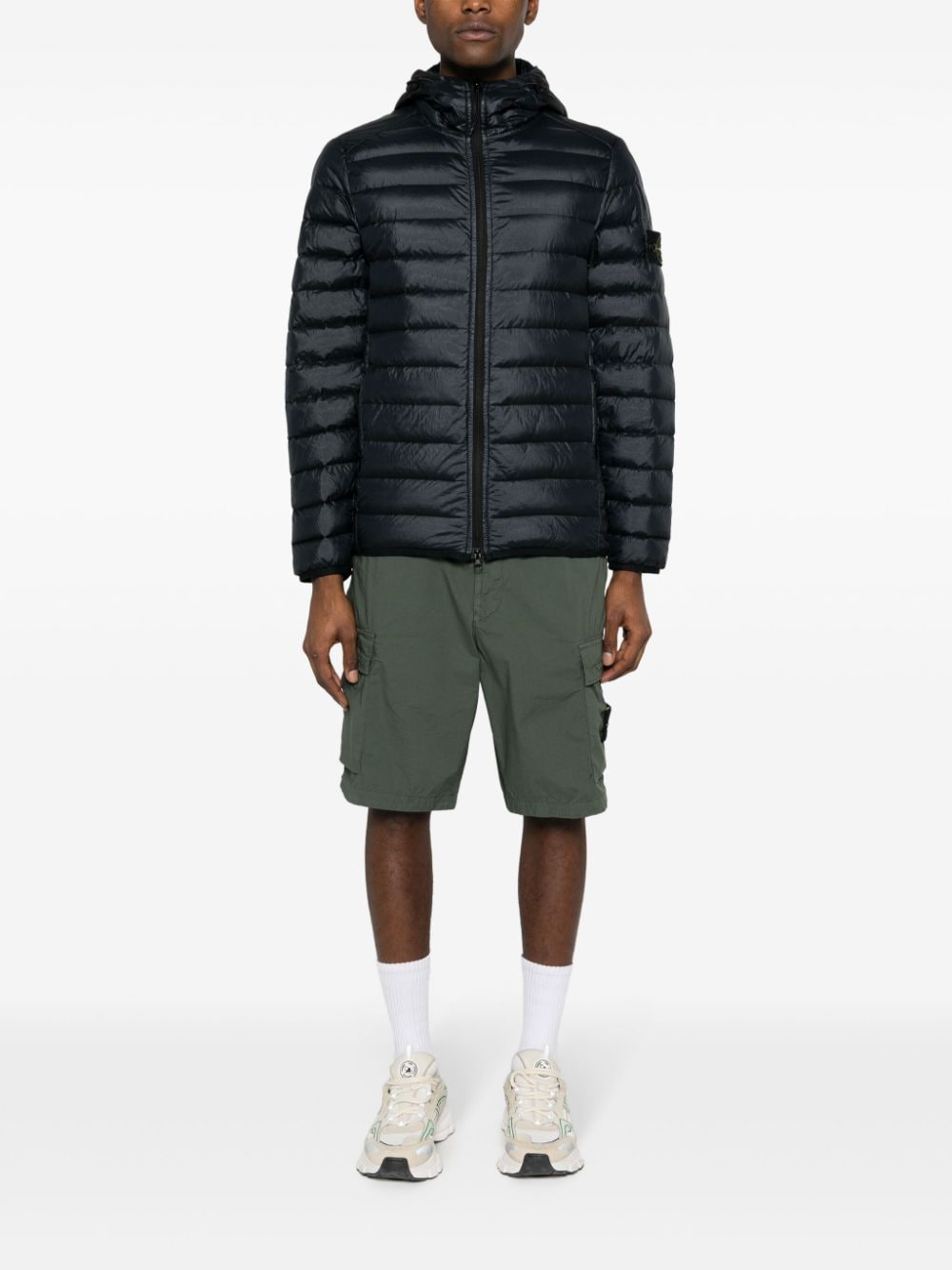 Shop Stone Island Loom Woven Chambers Padded Jacket In Blue