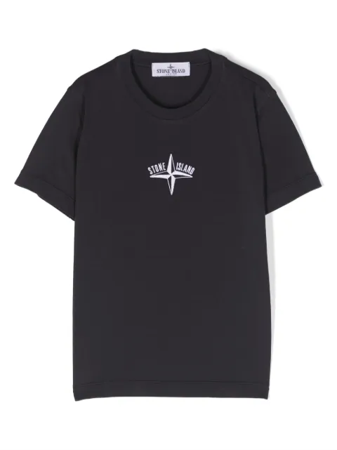 Stone Island Junior Compass-motif cotton T-shirt