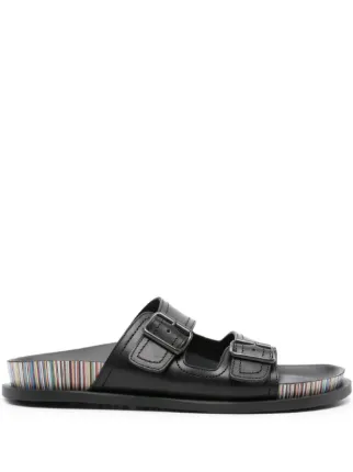 Paul Smith レザーサンダル Paul Smith アーティストストライプ レザーサンダル | ブラック