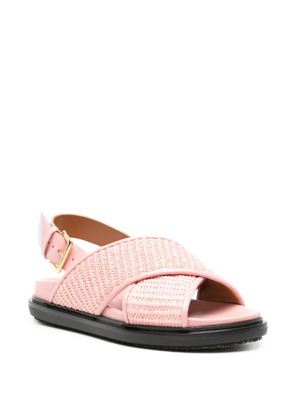【関税＆送料込み】Marni 'Mary Jane' Pink Sandals With Touc Marni 'mary jane' pink sandals with touch-strap closure and