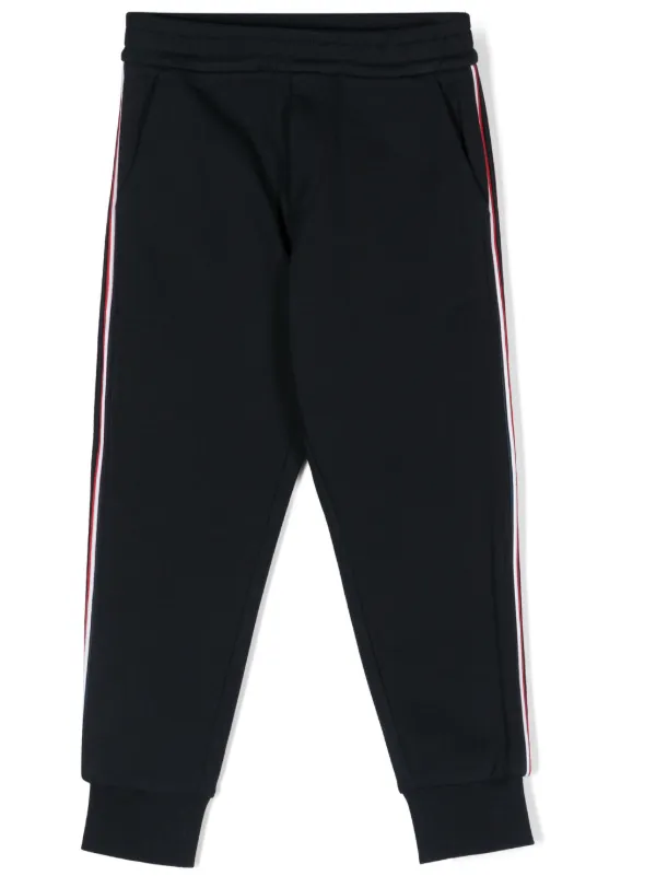 Moncler Enfant Striped Cotton Track Pants Blue FARFETCH AE