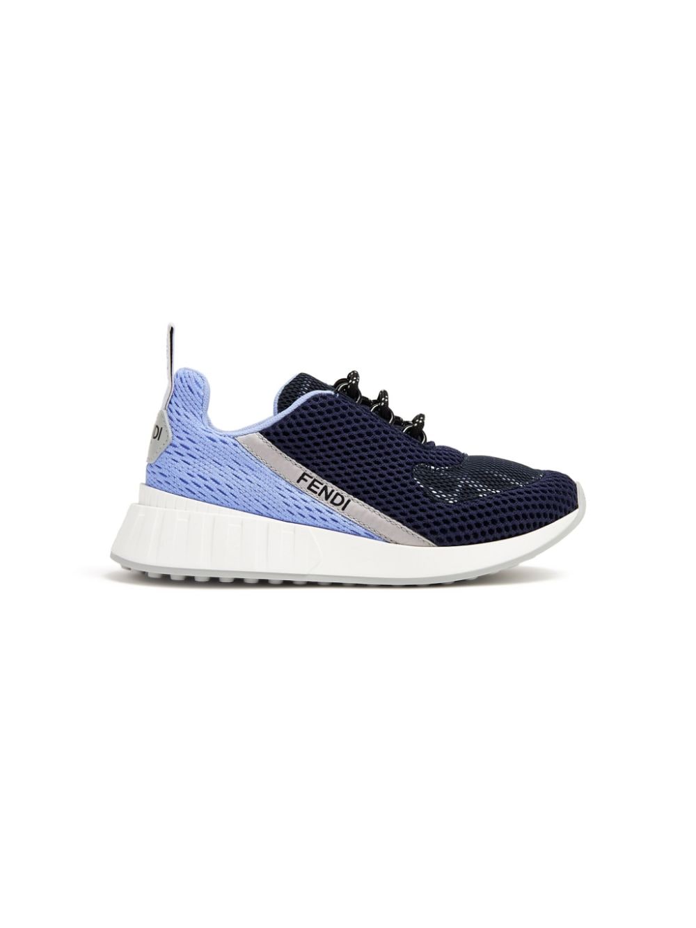 Shop Fendi Panelled Mesh Sneakers In Blue