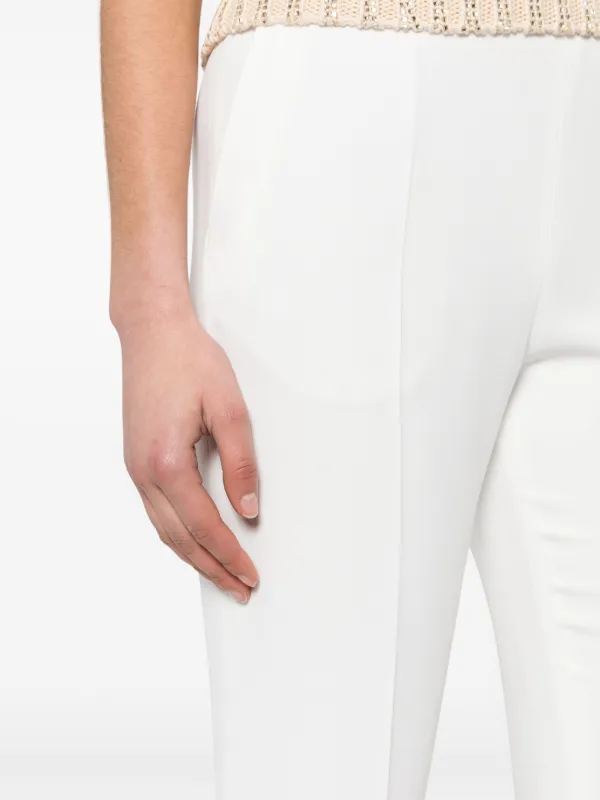 パンツ Ermanno Scervino Tailored White Trousers With High Waist Ermanno Scervino high-waist Tailored Trousers | White