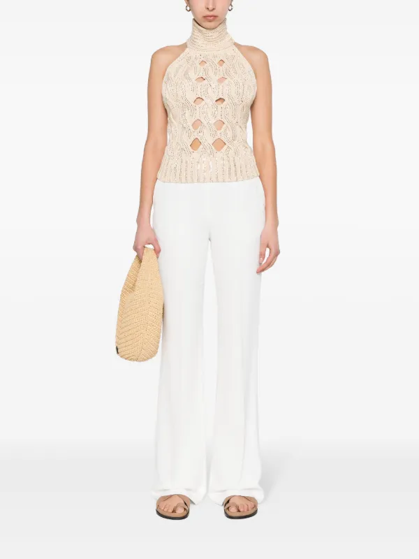 パンツ Ermanno Scervino Tailored White Trousers With High Waist Ermanno Scervino high-waist Tailored Trousers | White