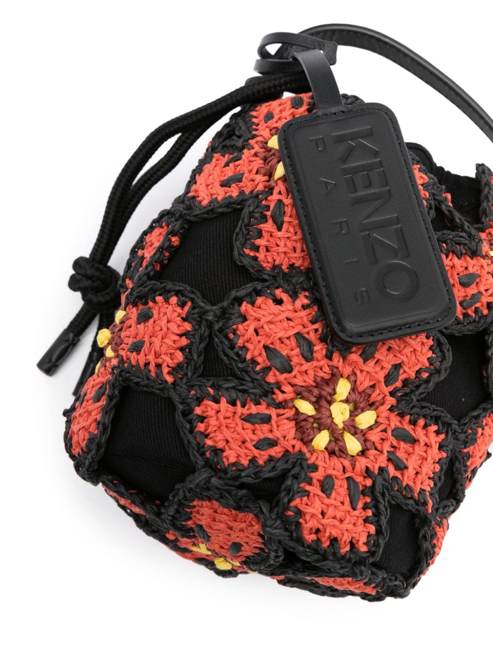 Shop Kenzo Boke-flower Crochet Bucket Bag In Black