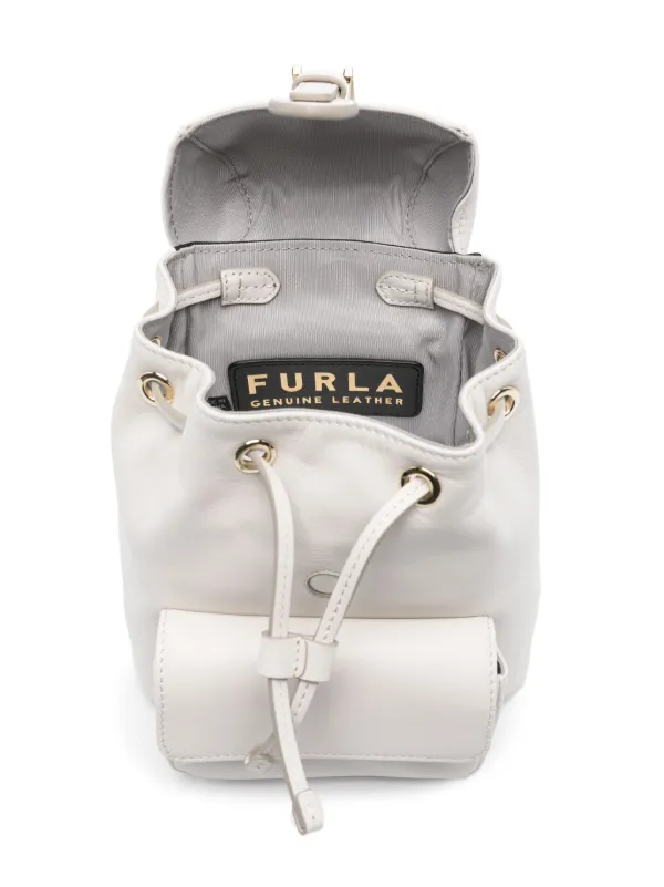 Furla Flow Leather Backpack Grey FARFETCH AU