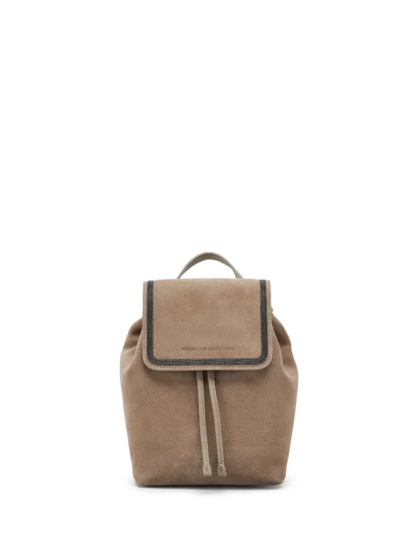 Brown shop suede backpack