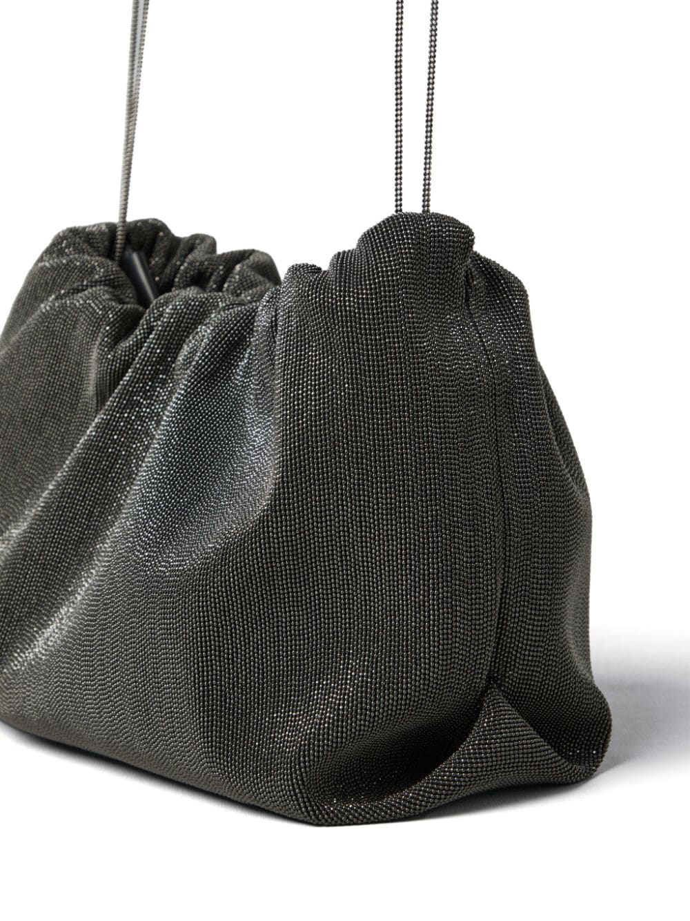 Shop Brunello Cucinelli Monili-embellished Shoulder Bag In Black