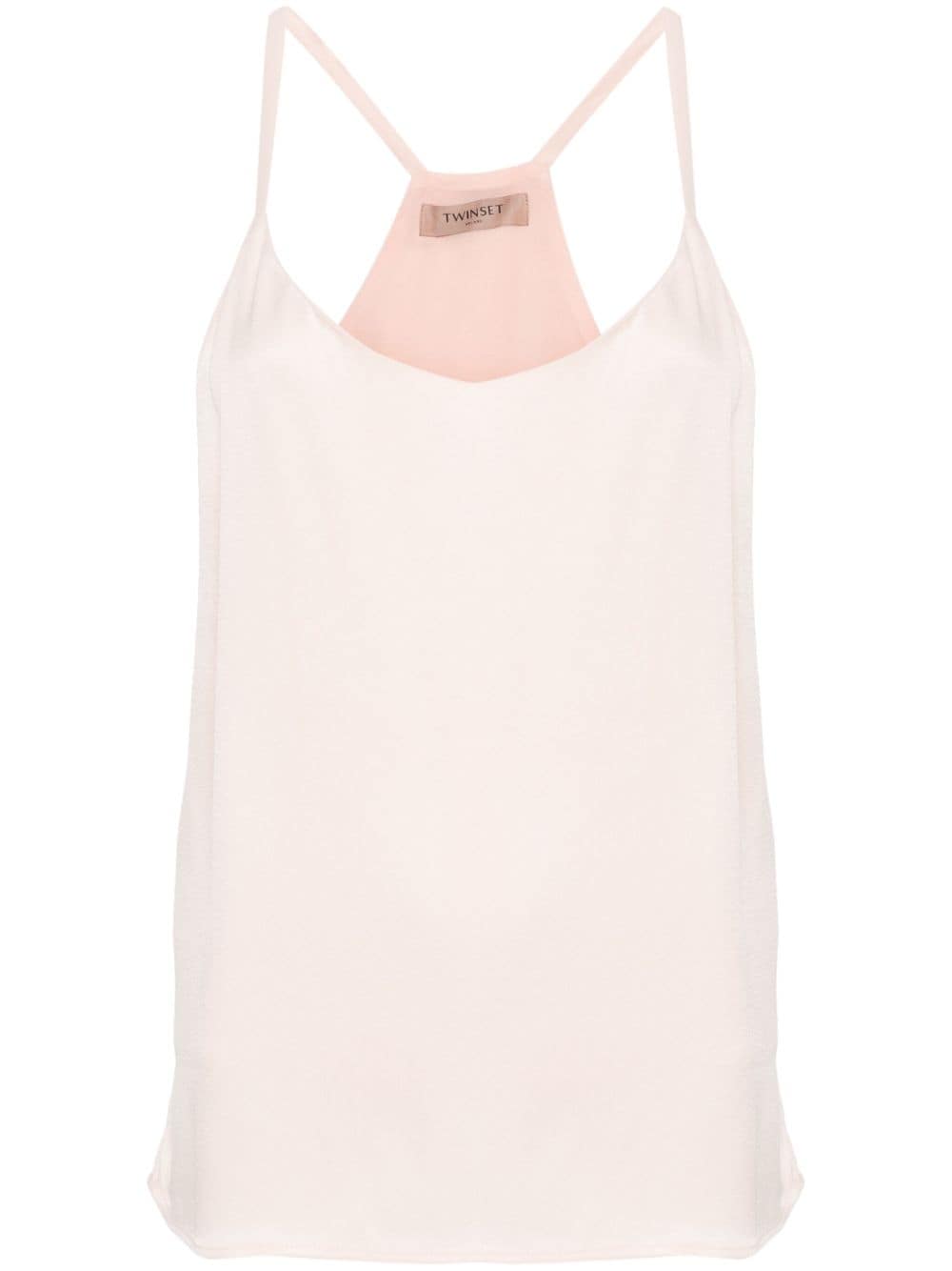 Shop Twinset Sleeveless Satin Top In Pink