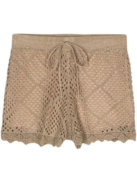 TWINSET open-knit lurex shorts