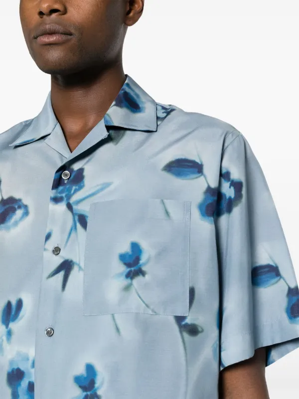 ★OAMC★ Flora cut shirt blue 23E28OAU61VICOA016400 OAMC floral-print Cotton Shirt | Blue | FARFETCH