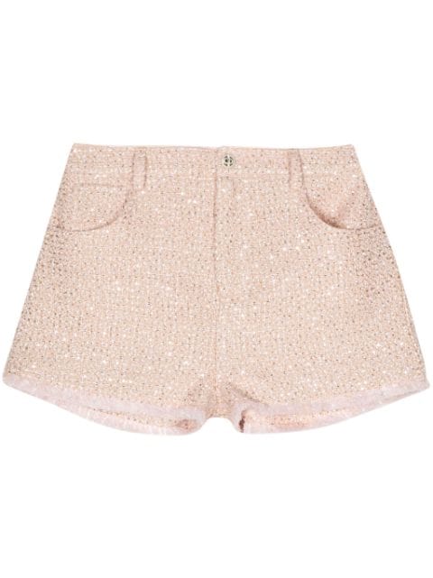 TWINSET sequin-embellished bouclé shorts