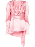 Magda Butrym long-sleeve draped silk blouse - Pink