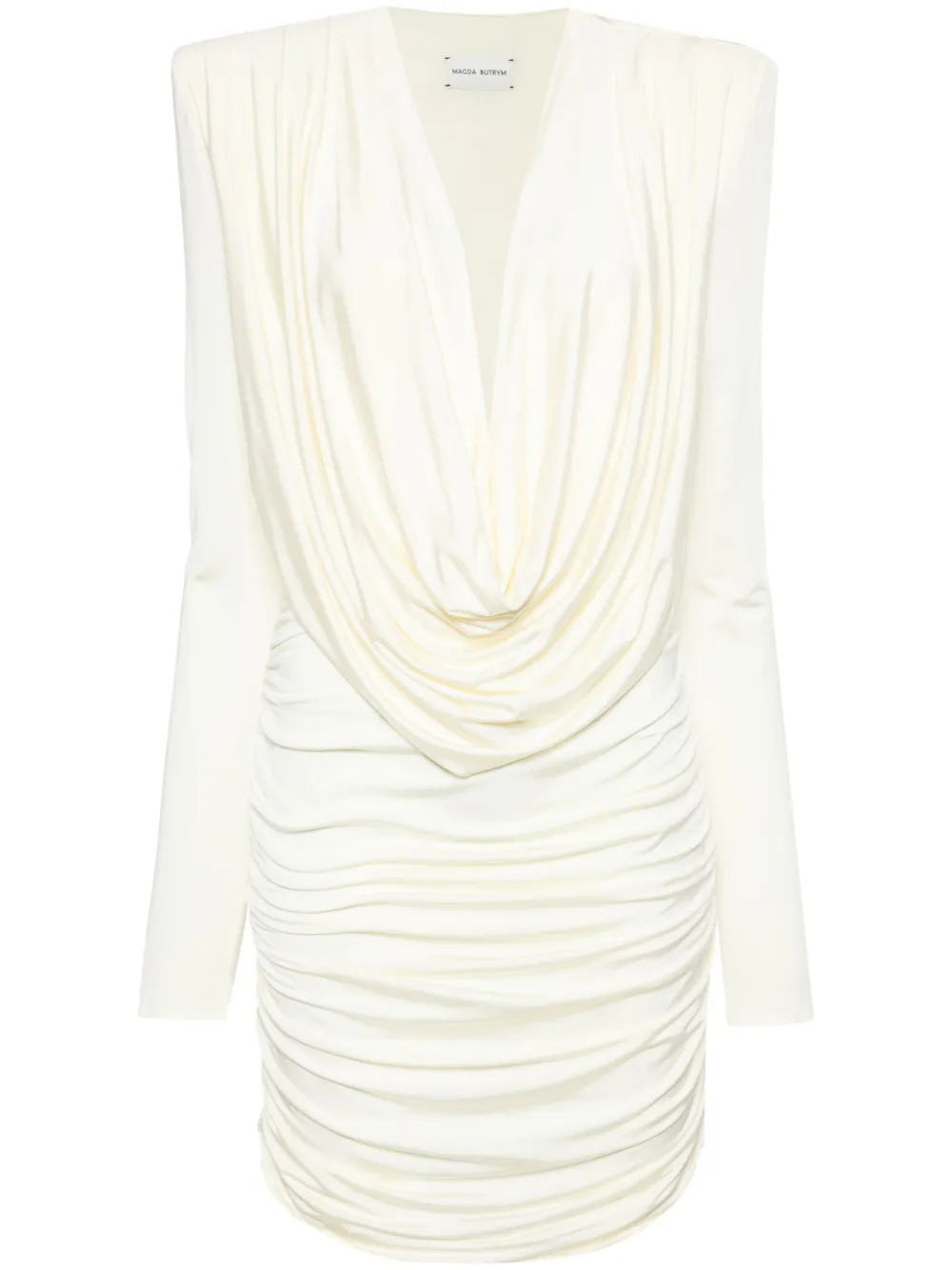 Magda Butrym Draped Stretch-jersey Mini Dress In Neutrals