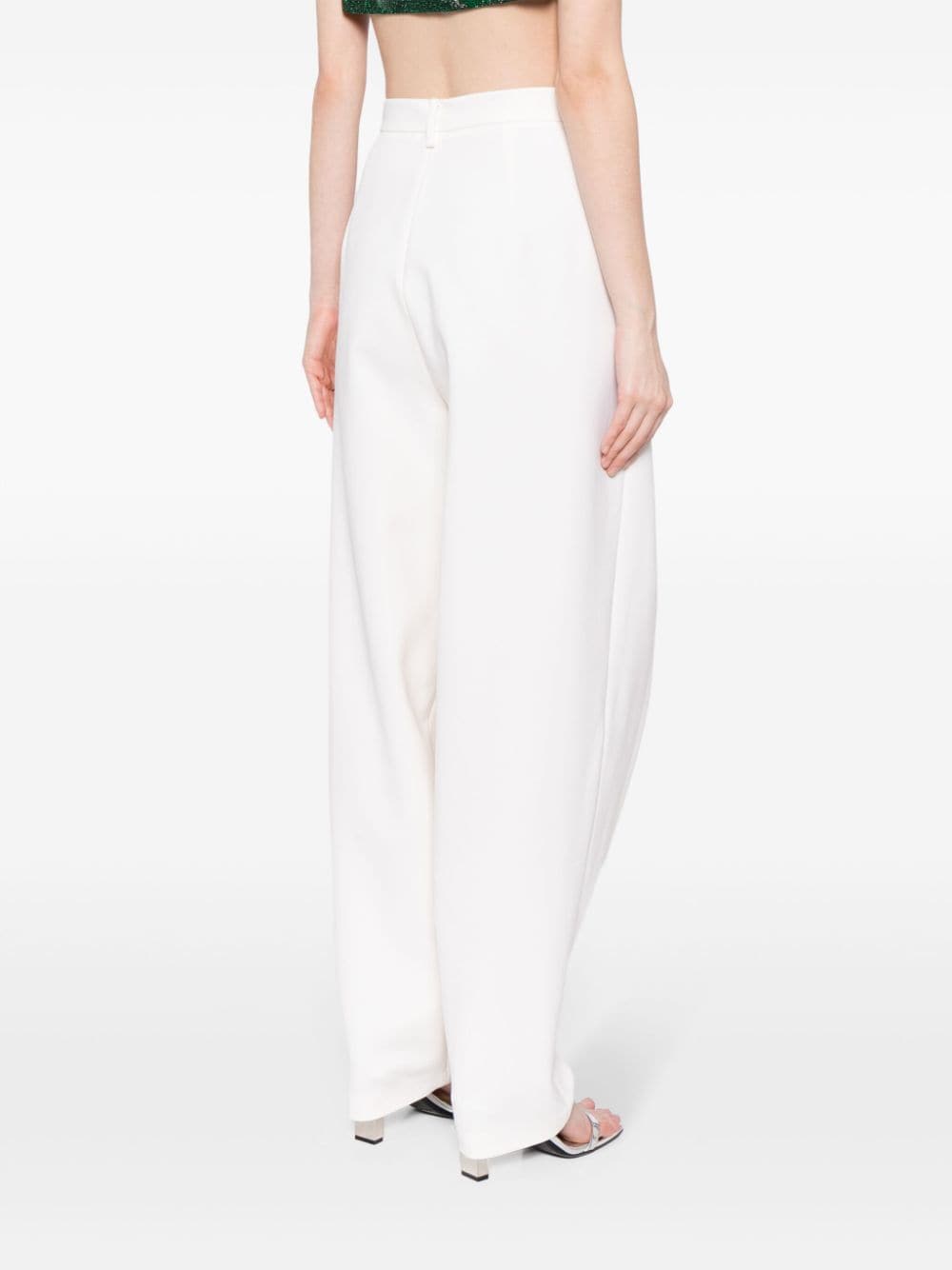 Shop Magda Butrym Pleated Tapered-leg Trousers In Neutrals