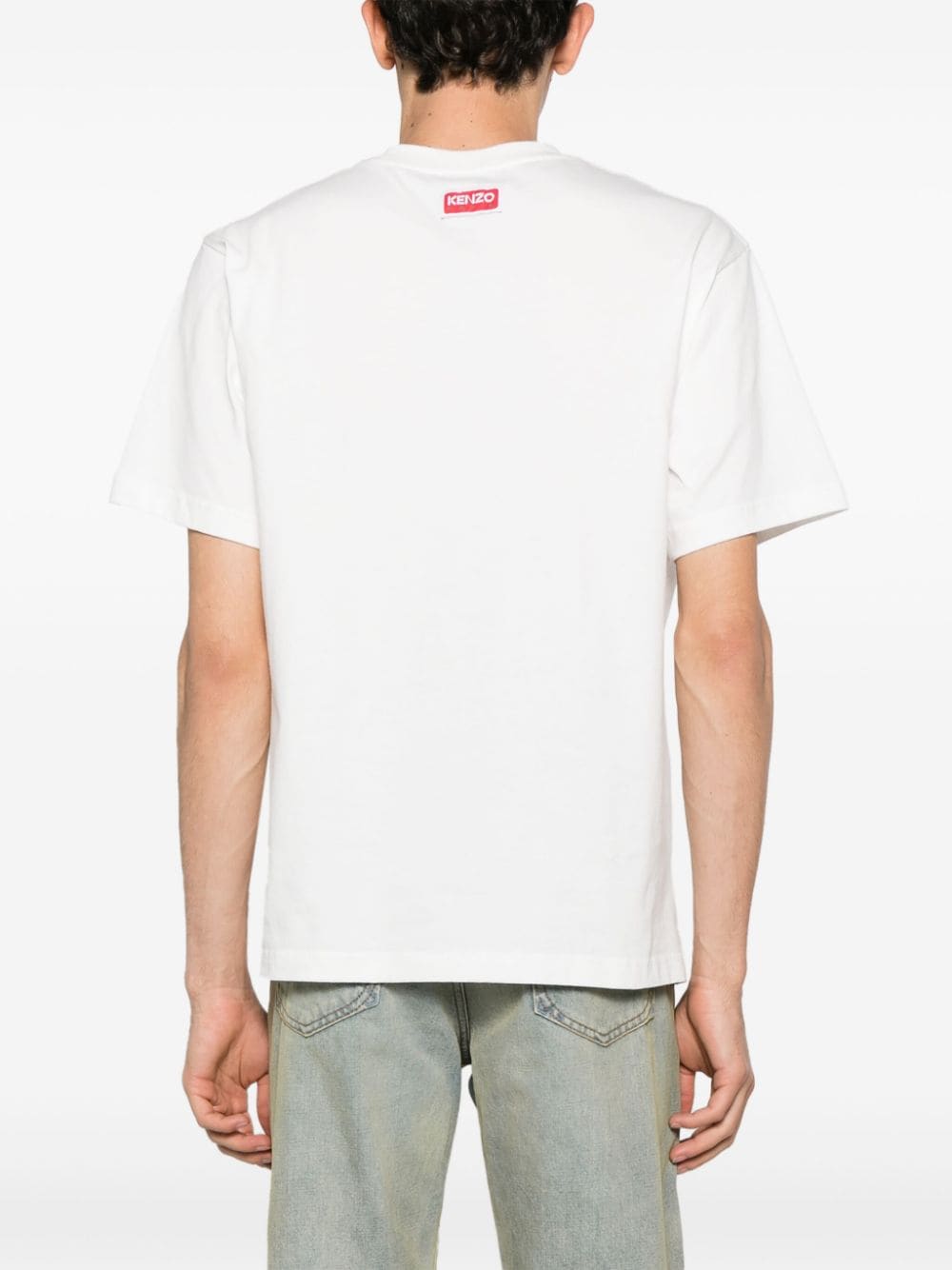 Shop Kenzo Elephant Cotton T-shirt In White
