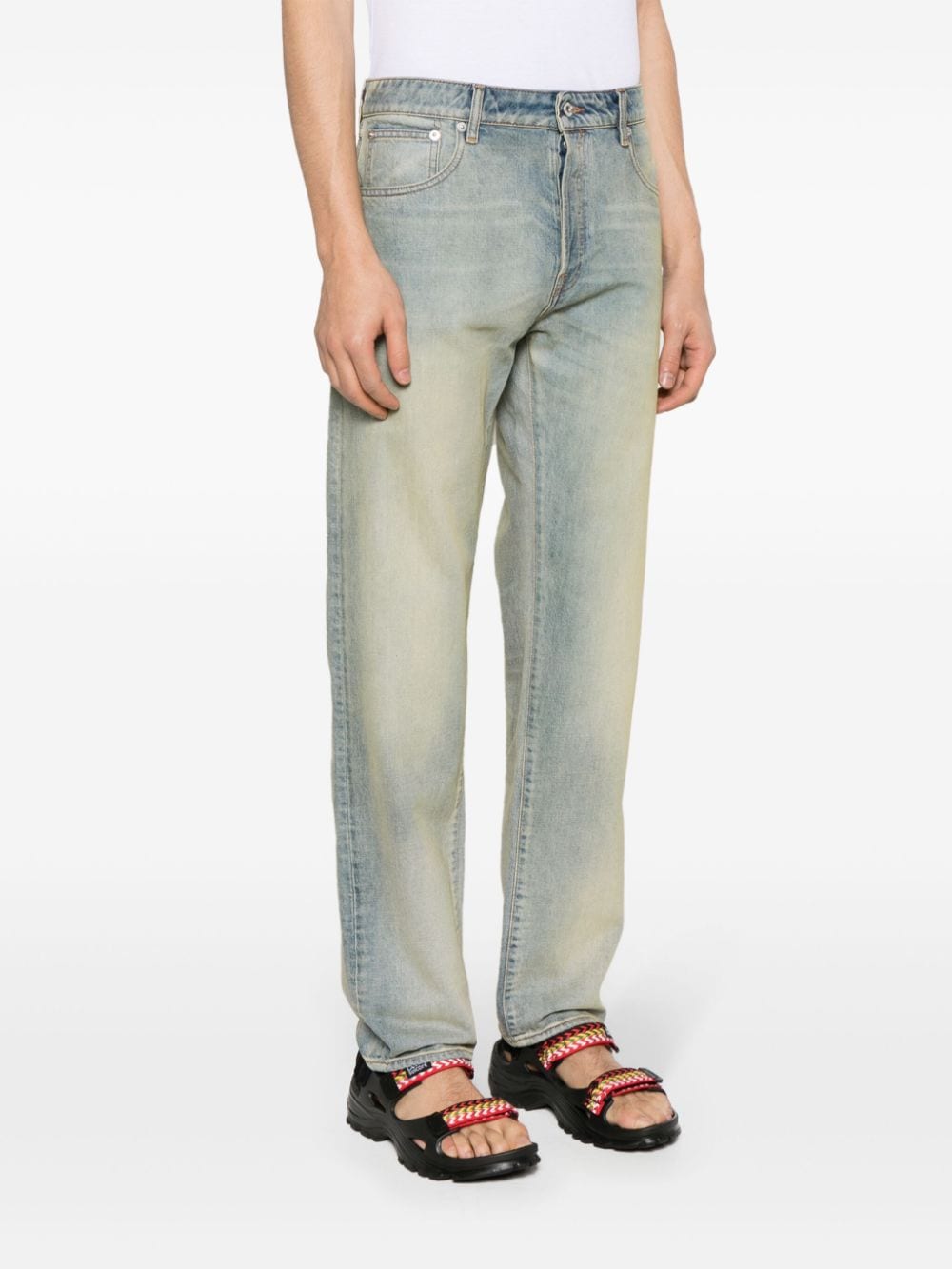 Shop Kenzo Bara Mid-rise Slim-fit Jeans In Blue